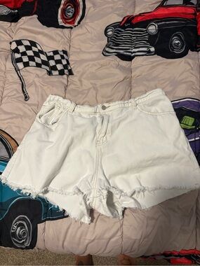 White Women’s Denim Cutoff Shorts - Casual Summer Staple